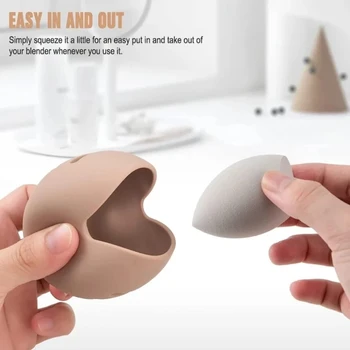 1Pcs Makeup Sponge Holder Eco-Friendly Silicone Multi-hole Storage Case Travel Protable Cosmetic Puff Holder Box
