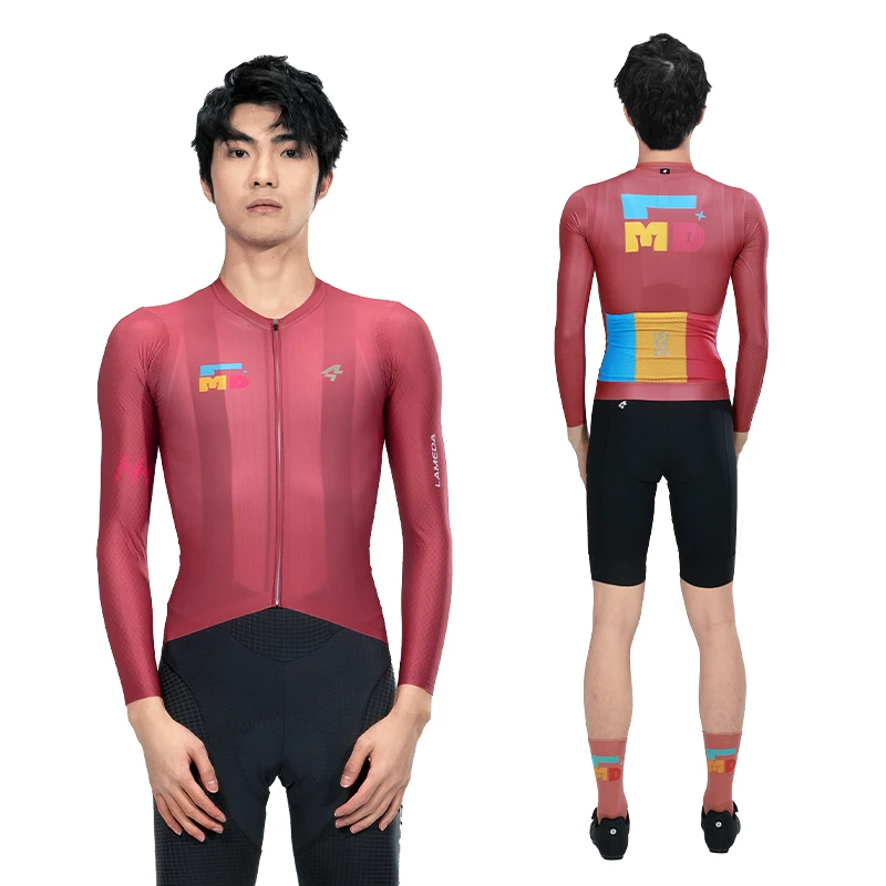thumbnail image 1 of Maillot de ciclismo Lameda Pro para hombre, de manga larga, de secado rápido, para bicicleta de montaña y con bolsillos, para exteriores, 1 of 5