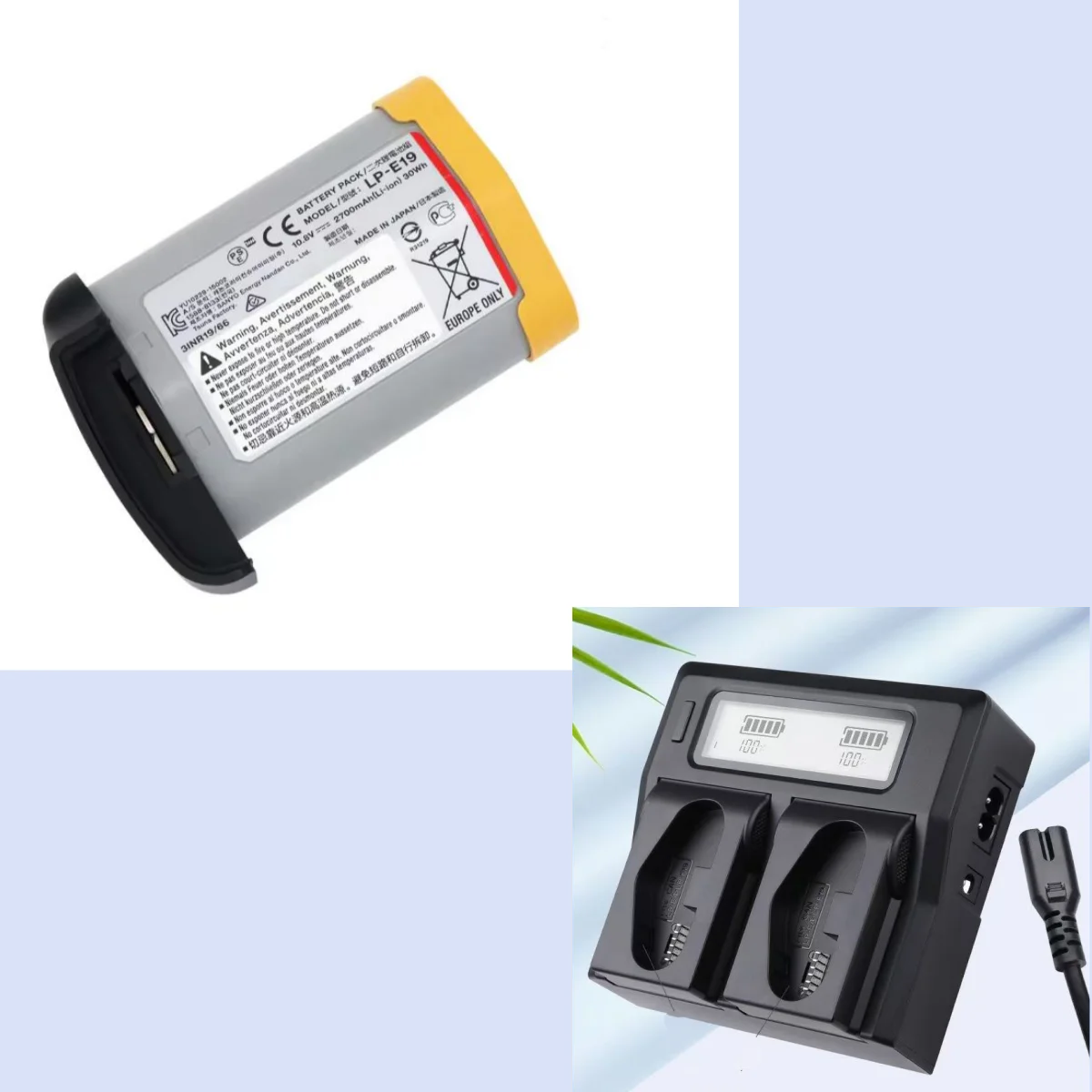 Power Smart LP-E19 Dual Battery Charger For Canon LP-E19 LP-E4N LP-E4 EOS 1Dx 1D Mark III IV Camera Battery Charger - View #2