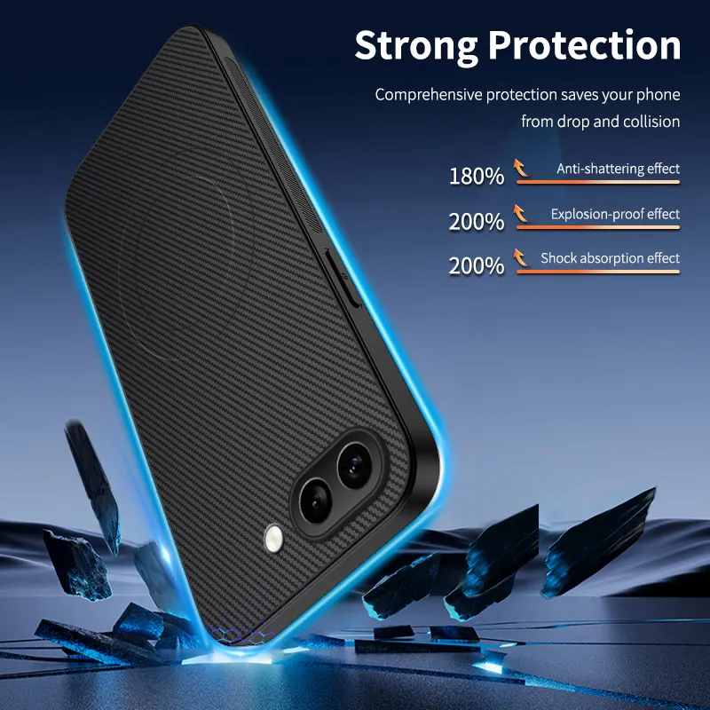 Kevlar Aramid Fiber Ultra Lightweight Magnetic Protective Phone Case - Carbon Fiber Design
