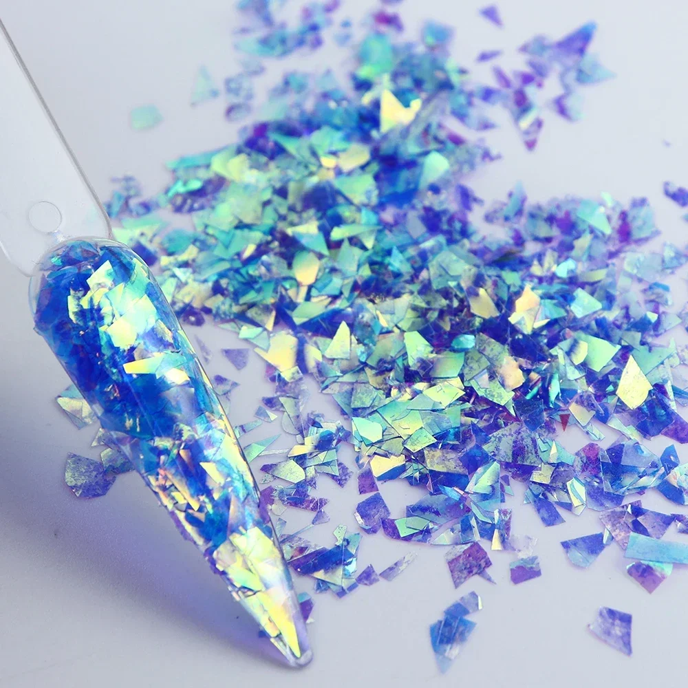 Sparkling Nail Art Glitter Film Irregularly Shaped Glass Paper Fingertip Decorative Sequins Nail Stylist  Supplies Accessories
