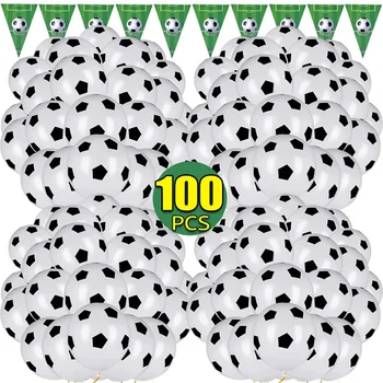 20/100PCS Latex Football Balloons Sport Meeting Gaming Theme Party Supplies Inflatable Soccer Balloon Kids Birthday Decoration