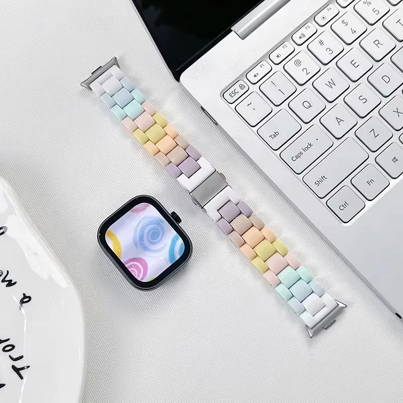 Rainbow Clear Resin Band - Lightweight Wristband Strap Bracelet
