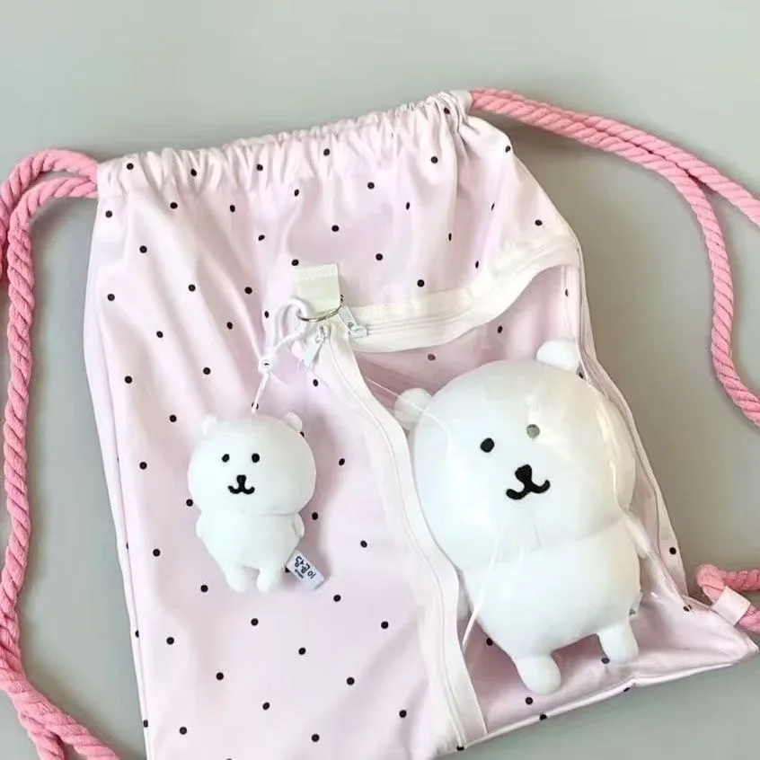 Large pink polka dots (excluding accessories)