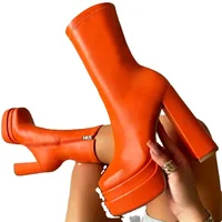 Woman Shoe 2023 New in Fashion Platform Boots Ladies High Quality Luxury Women Leather Boots Super High Heels Boots Women - Image 5