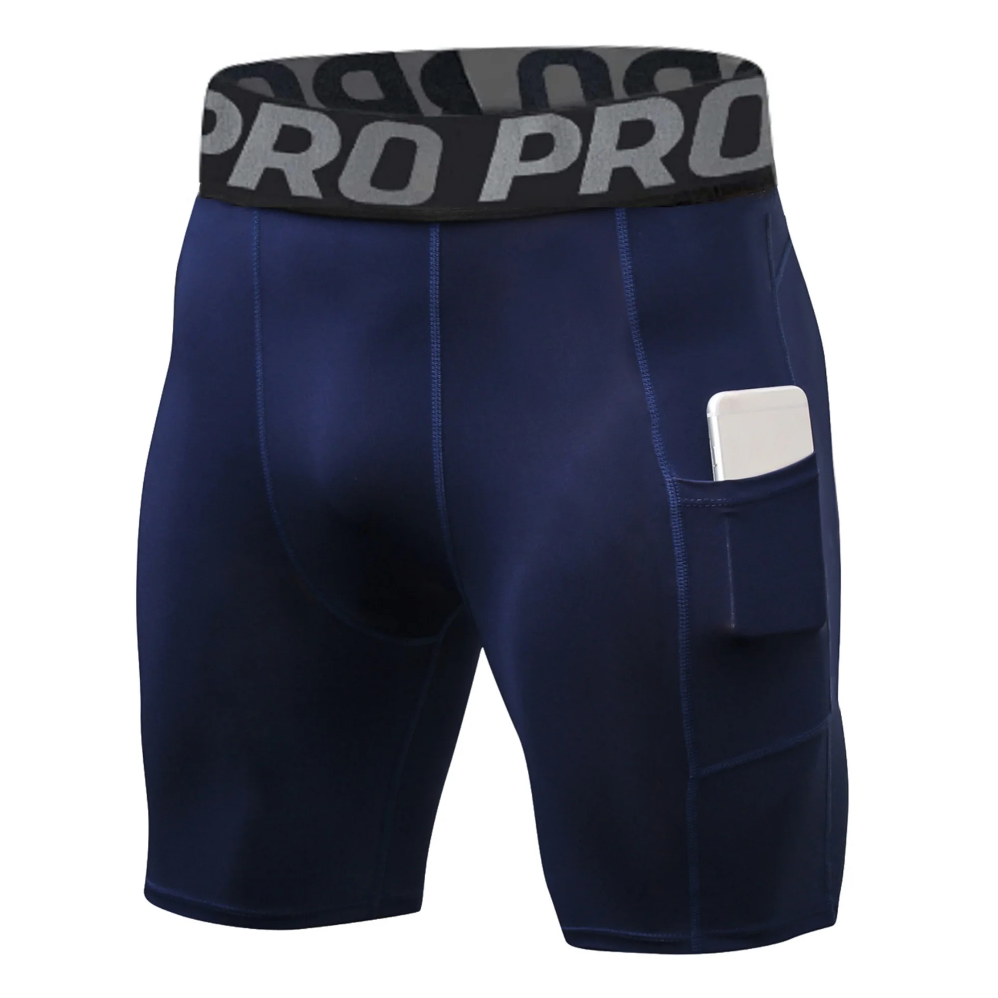 Compression Shorts Men With Pocket Spandex Running Shorts Sport Athletic Workout Performance Underwear