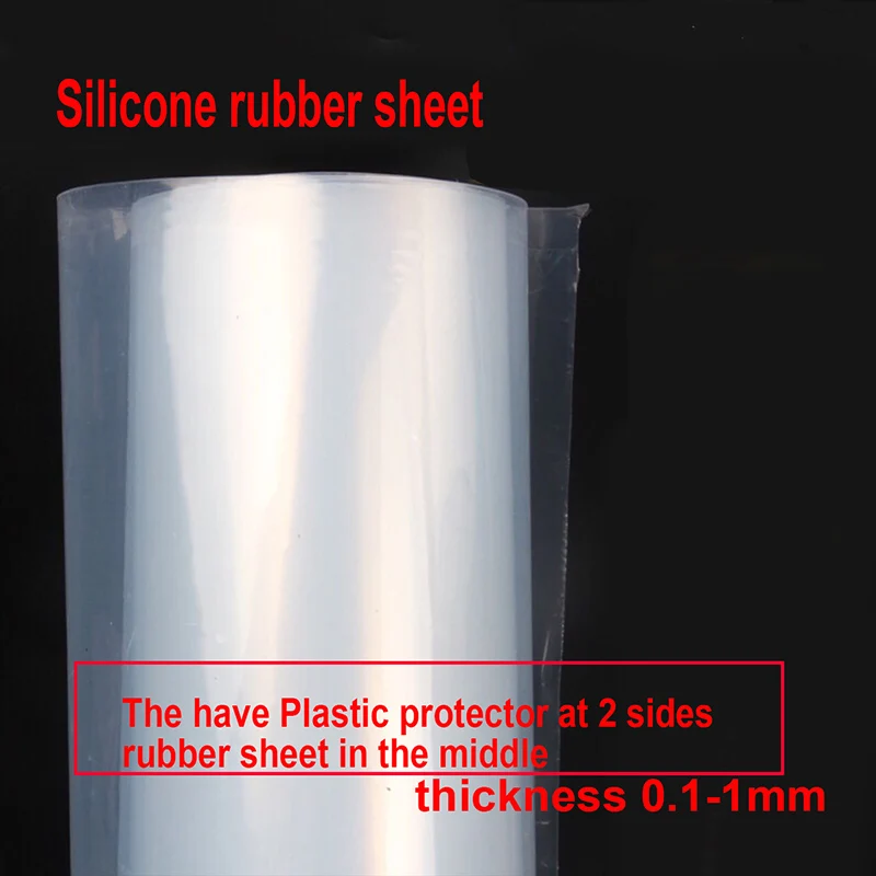 1pc Silicone Rubber Sheet Film 0,1 0,2 0,3 0,4 0,5 0,6 0,8 1,0 mm Epaisseur 500 500 mm Largeur Plaque Mince Semi-Transparente en Caoutchouc Taille : 500x500x0.1mm Nologo LSB-ADAPTERS 
