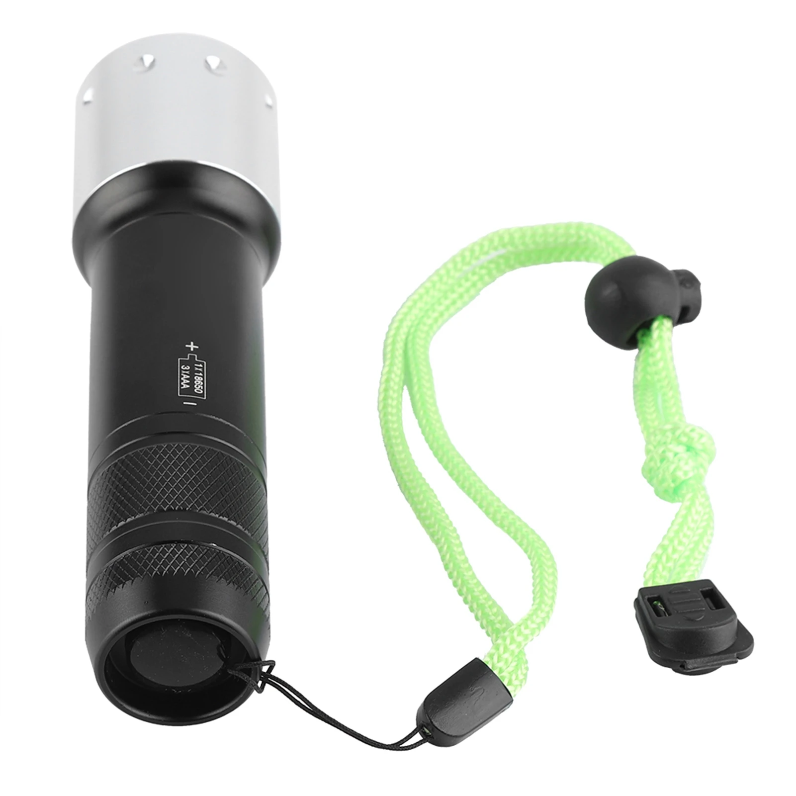 ZK30 Aluminum Alloy Portable LED Waterproof Diving Flashlight Torch Outdoor 3 Modes Adjustable