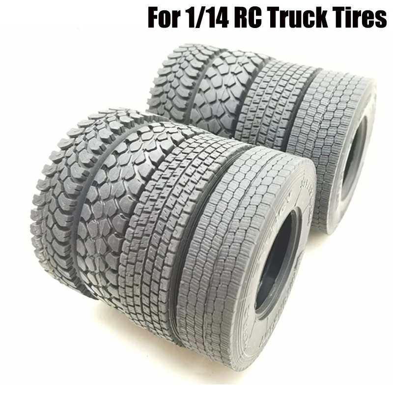 4 Neumáticos De Goma Para Camión RC Tamiya 1/14: Antideslizantes, De 85x21 Mm, Simulación Realista, Fáciles De Instalar Y Duraderos