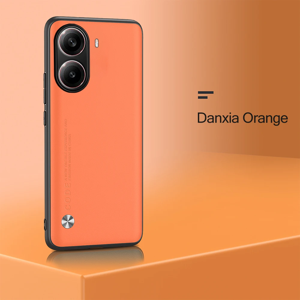 Leather Shockproof Case with Silicone Frame - Soft and Durable Back Cover