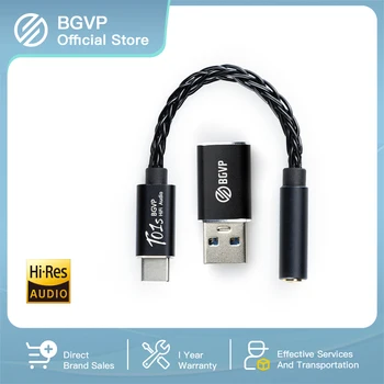 BGVP T01s Dac 디코딩 오디오 하이파이 이어폰 앰프, USB 타입 C, 2.5mm 3.5mm 4.4mm 잭 어댑터, 32 비트 디지털 디코더 AUX 컨버터
