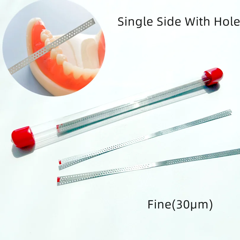 

Dental Polishing Strips Stainless Strip Finishing Red 1-Side With Heat Loss Hole 30μm