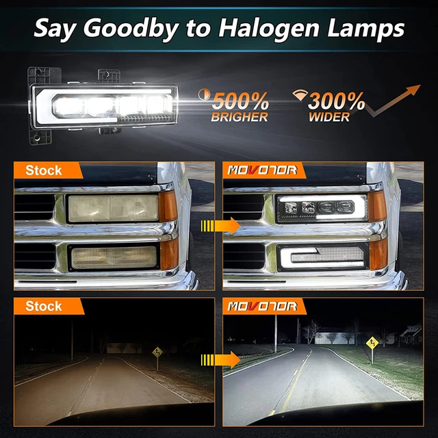 LED مصباح امامي DRL بدوره إشارة صالح 1988-1998 تشيفي جي إم سي C/K 1500 2500 3500  سيلفرادو تاهو يوكون