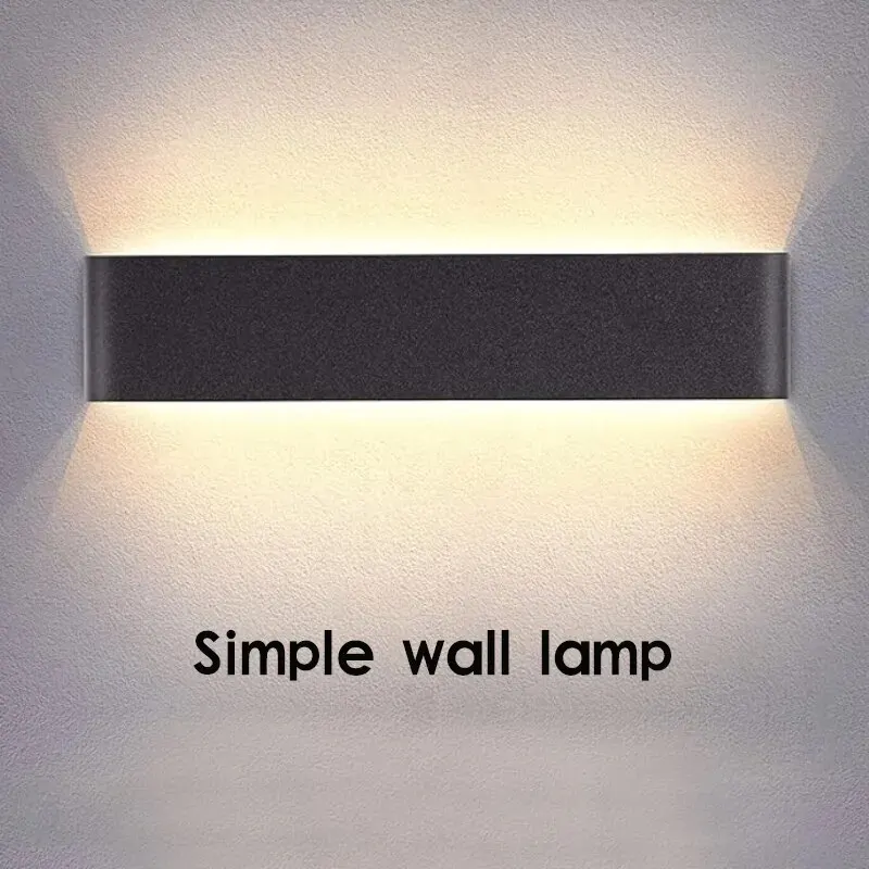 LED 알루미늄 벽 램프 블랙 IP20 현대 미니멀리스트 장식 벽 조명, 거실 침실 침대 옆 통로 AC85-265V