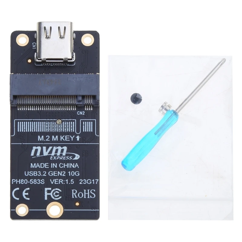 M.2-Type-C SSD 어댑터 SSD 보드 M.2-USB3.1 M.2 NVME SSD JMS583 용 10Gbps 어댑터 2230-2280 SSD Dropship