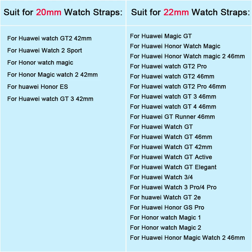 Sleek Silicone Strap Replacement for Smartwatches (20/22mm)
