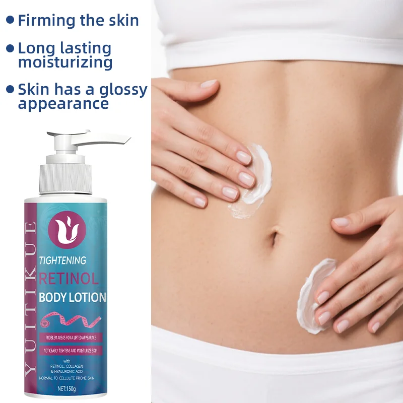 Retinol Body Lotion visibly improves firmness and moisturizes the skin, suitable for normal to cellulite-prone skin.