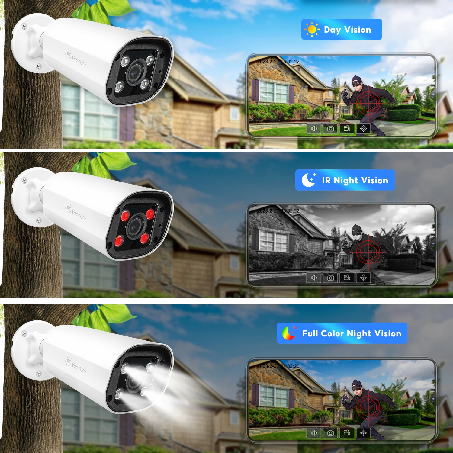 . sys-4MP IP PoE Aduio Ѿ  ī޶, AI ü  4 LED ÷ ߰ ð, Hikvision NVR RTSP ȣȯ