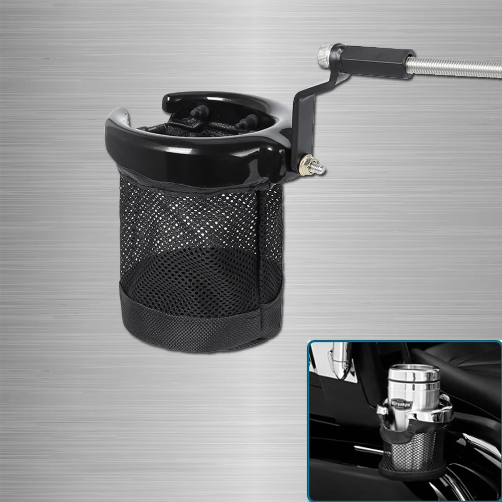 

For Honda Goldwing GL1800 2001-2017 F6B 2013-2017 Black/ Chrome Motorcycle ABS Rear Passenger Drink Cup Holder