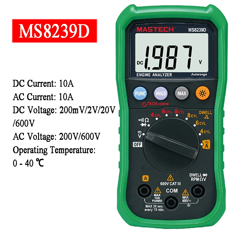 Digital Multimeter Mastech Ms8239d Car Engine Analysis Dmms Dwell Angle