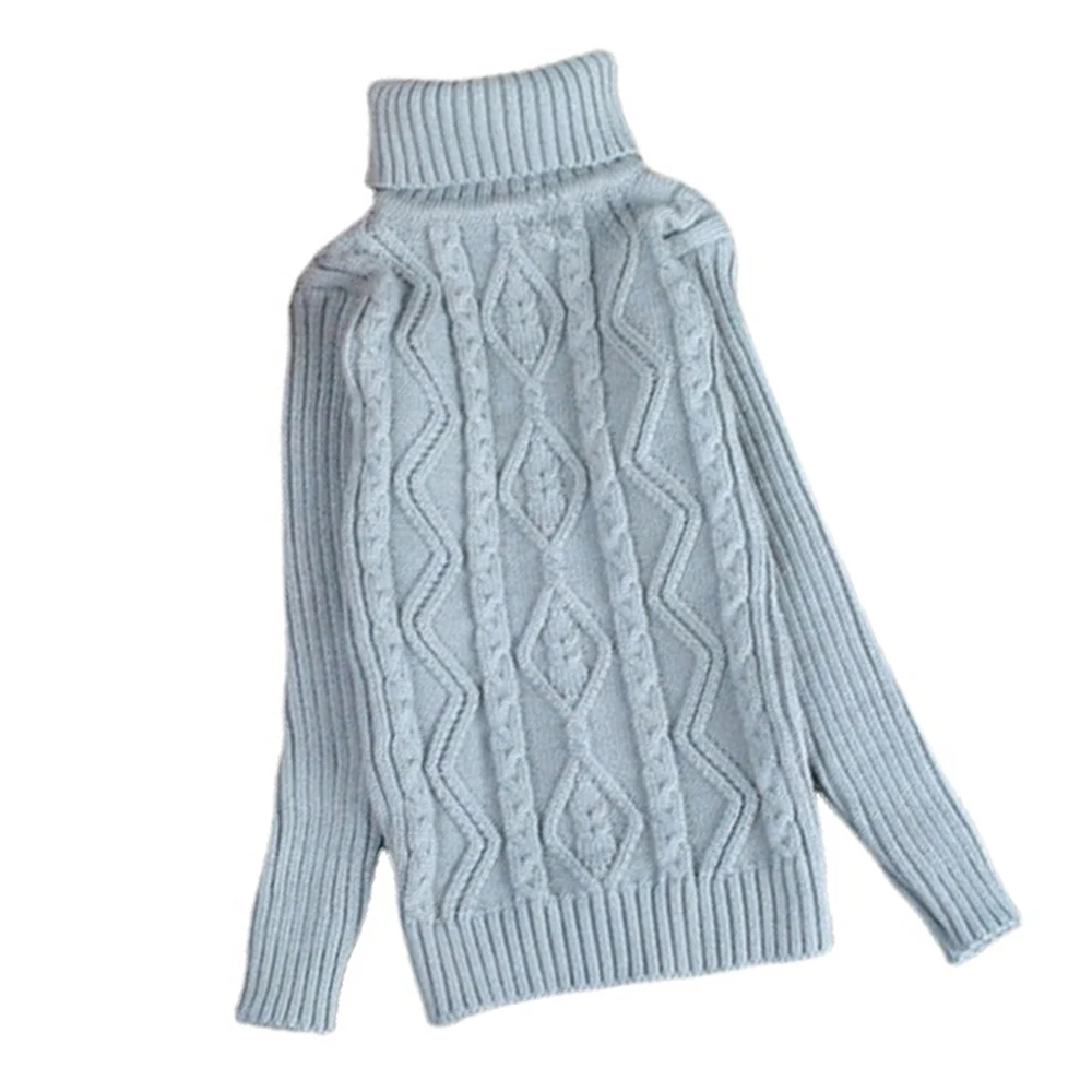 Флисовый свитер для мальчиков и девочек Xxx, Детская водолазка, вязаный пуловер, Детские Теплые Топы, однотонная одежда для подростков на осень и зиму