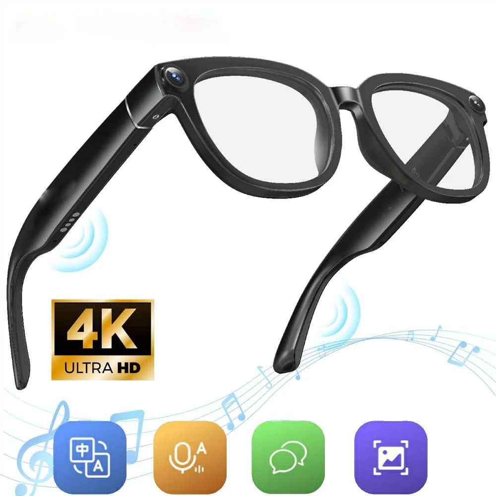 Occhiali Smart AI con Fotocamera 4K HD 800MP, Registrazione Video, Traduzione, Lenti Fotocromatiche, Chiamate Bluetooth, Musica, Occhiali Multifunzione - immagine 2