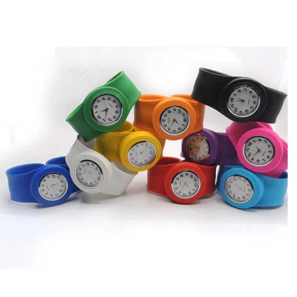 Kinder Unisex Silikonkautschuk Slap Wrist Pop Uhr für Jungen Mädchen Kinder Geschenkuhr – Detail 4