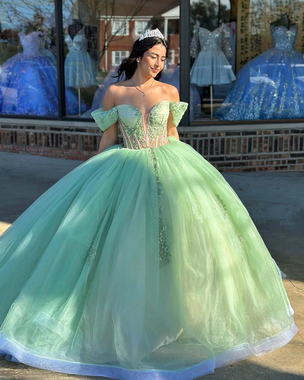 

Fairy Quincenara Dresses Off Shoulder Appliqued Lace Sweet 16 Prom Party Gowns vestido de 15 quinceañeras