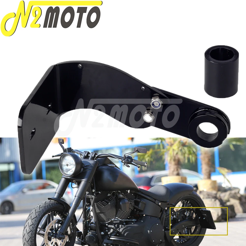 BLACK side mount harley license plate taillight Curved bracket tail light for HARLEY softail breakout Custom Chopper 