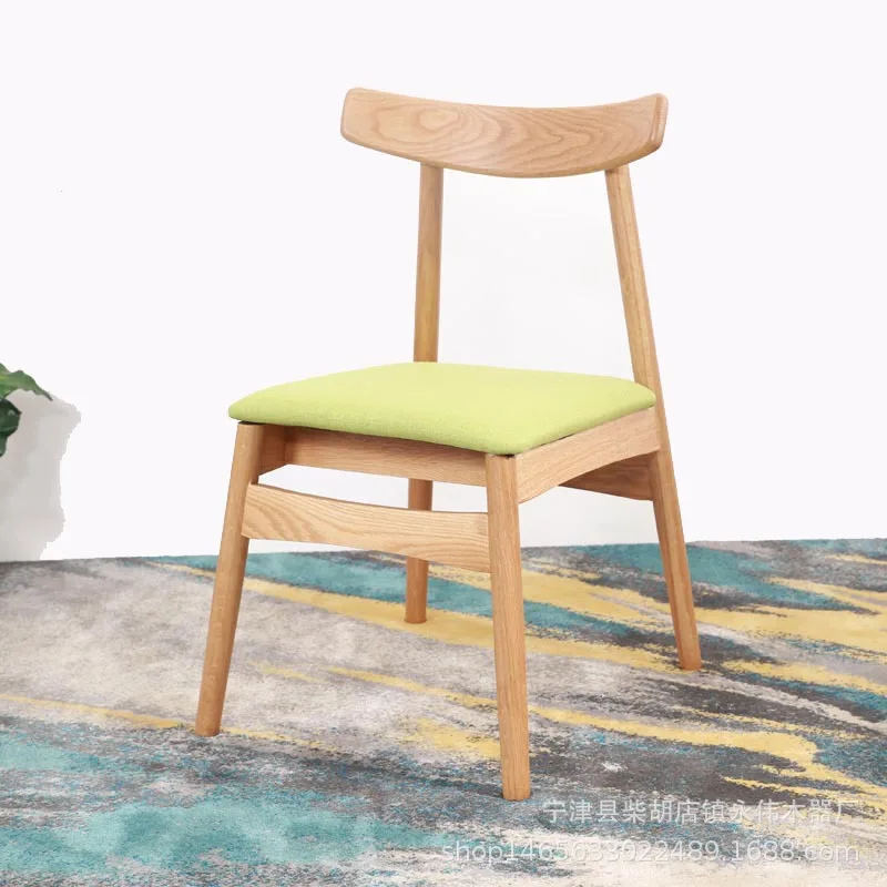 White oak solid wood dining chair backrest restaurant furniture environmentally friendly adult leisure chair modern simple