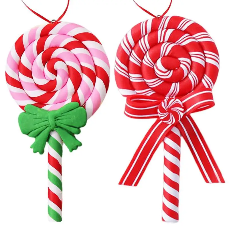 

Christmas Candy Ornaments Red and White Lollipops Decorations Christmas Decorations for Office Kitchen Bars Restaurants Shops