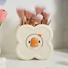Makeup Brush Holder Cartoon Duck-Shaped Lipstick Eyebrow Pencil Holder Desktop Cosmetic Storage Box Plastic Make Up Organizer 1