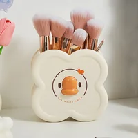 Makeup Brush Holder Cartoon Duck-Shaped Lipstick Eyebrow Pencil Holder Desktop Cosmetic Storage Box Plastic Make Up Organizer 1