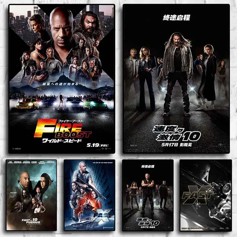 

10 Fast X 2023 Pop Movie Poster Fast & Furious 10 Poster Aesthetic Films Canvas Painting For Wall Art Speed Cars Home Room Deco