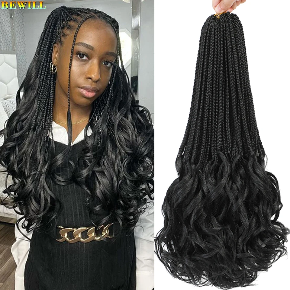 French Curls Crochet Braids Hair 18 inch Pre Stretched Bouncy Braids Hair Loose Wavy Synthetic for Black Women