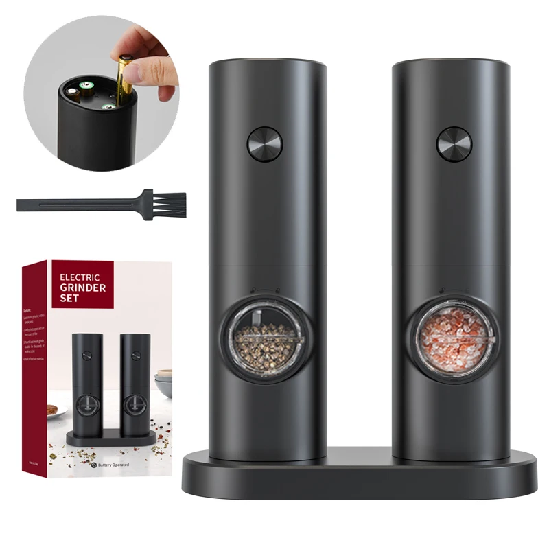 

Portable Electric Coffee Grinder Set Pulverizer Pepper Grinder Adjustable Coarseness Battery Automatic LED Light Kitchen Tool