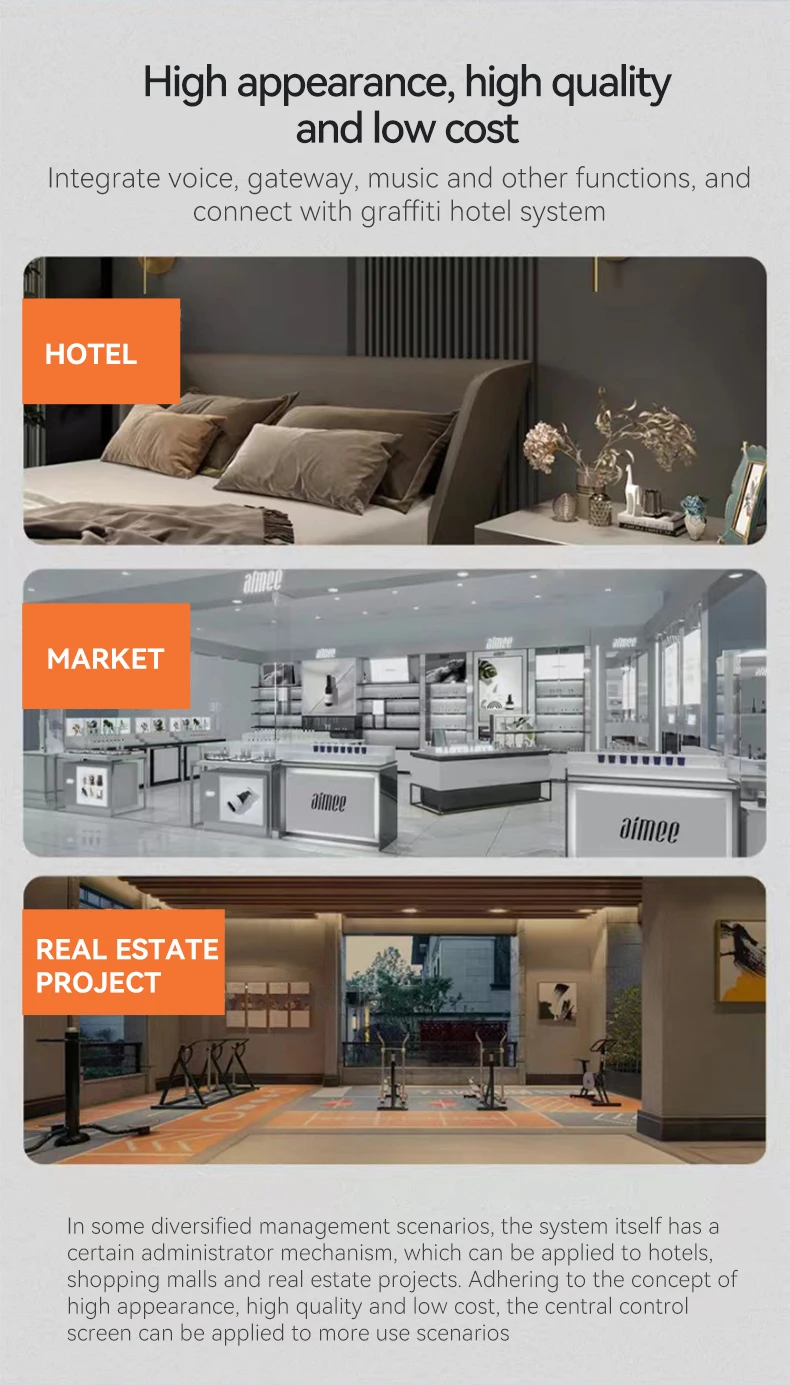 SZMYQ Tuya Smart Home 6Touch Screen Music Playback & Smart Home Control Panel With Buil-In Gateway With A Knob