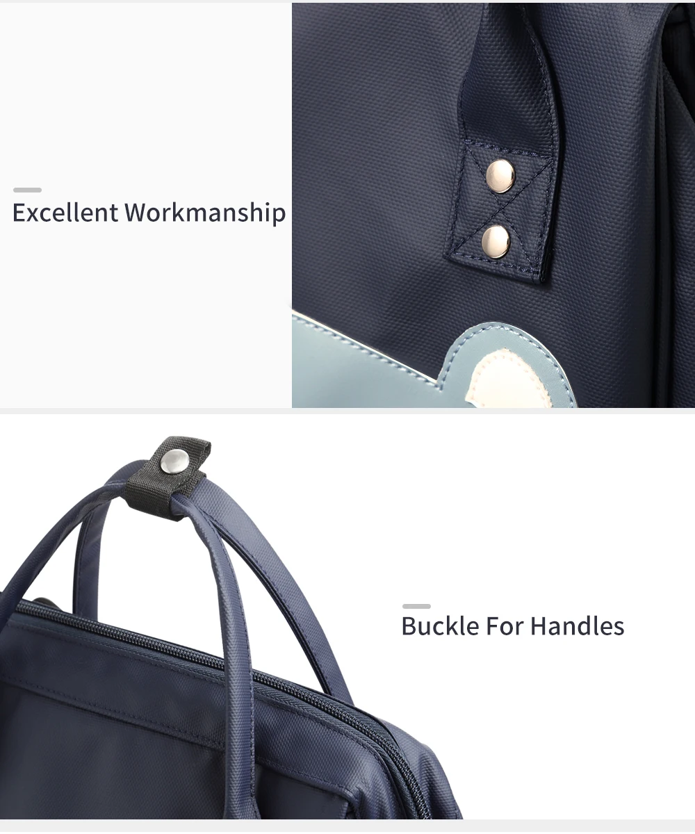 INSULAR Baby Diaper Bag Mom Maternity Packsack Infant Stroller Nappy Backpack Nursing Changing Bag Large Capacity Multi-function 4
