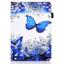 Premium Kids Protective Case for Galaxy Tab A8 2021 - Magnetic Wallet TPU Cover with Fun Print Design, 10.5 Inch (Butterfly flower)