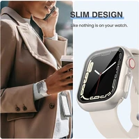 Verre + couvercle pour boîtier de montre Apple 8 7 6 SE 5 9, accessoire iWatch, protecteur d'écran, série Apple watch 44mm 45mm 41mm 40mm 42mm 38mm 3