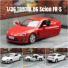 1/36 TOYOTA GT 86 Scion FR-S Toy Car Model RMZ CiTY Diecast Metal Vehicle Miniature Pull Back Collection Gift For Children Boys 1