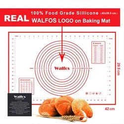 WALFOS Nonstick Silicone Kneading and Baking Mat (WALFOS 29.5X42CM Red)