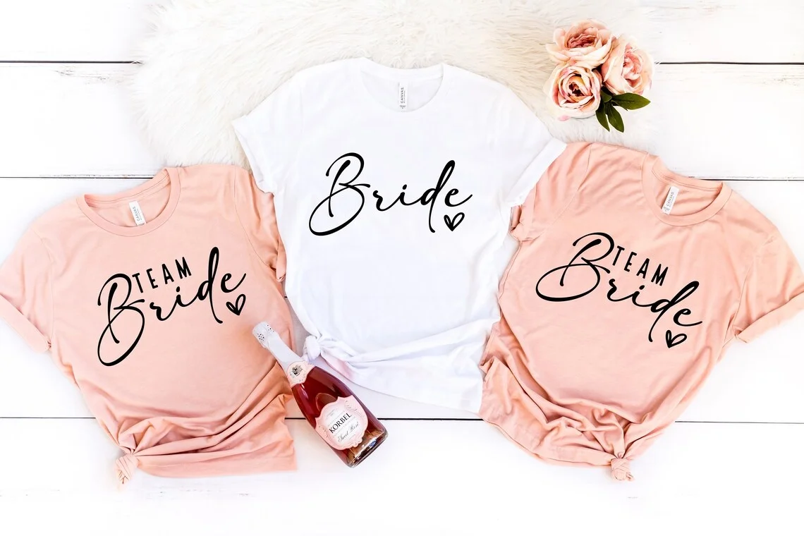 Team Bride T Shirt Camicia Da Sposa Camicie Da Addio Al Nubilato Camicia Da Damigella D'Onore Proposta Da Damigella Regalo Addio Al Nubilato Top Squad