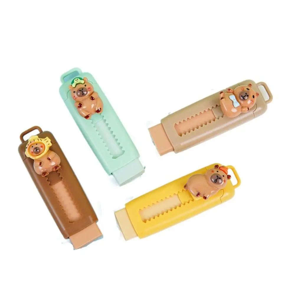 New Push Pull Capybara Eraser Cute Soft 4B Mess Free Sketch Stationary Student School Supplies