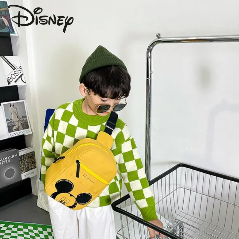 Disney Mickey Fashion Portable Women's Bag High Quality Cartoon Children's Waistpack Multifunctional Storage Sports Chest Bag