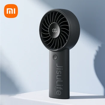 샤오미 JISULIFE 휴대용 소형 선풍기, 미니 USB 터보 충전, 초저소음 전기 데스크탑 선풍기, 5 단 디스플레이 화면, 신제품