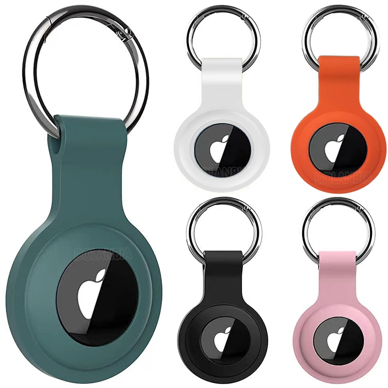 Lot de 4] Porte Clé pour Apple AirTag en Cuir, Air Tag Support Accessoires Porte  Clef AirTags, [Anti-Chute, Anti-Rayures] Etui Collier Chien Bagages (Noir,  Marron, Bleu, Rouge)