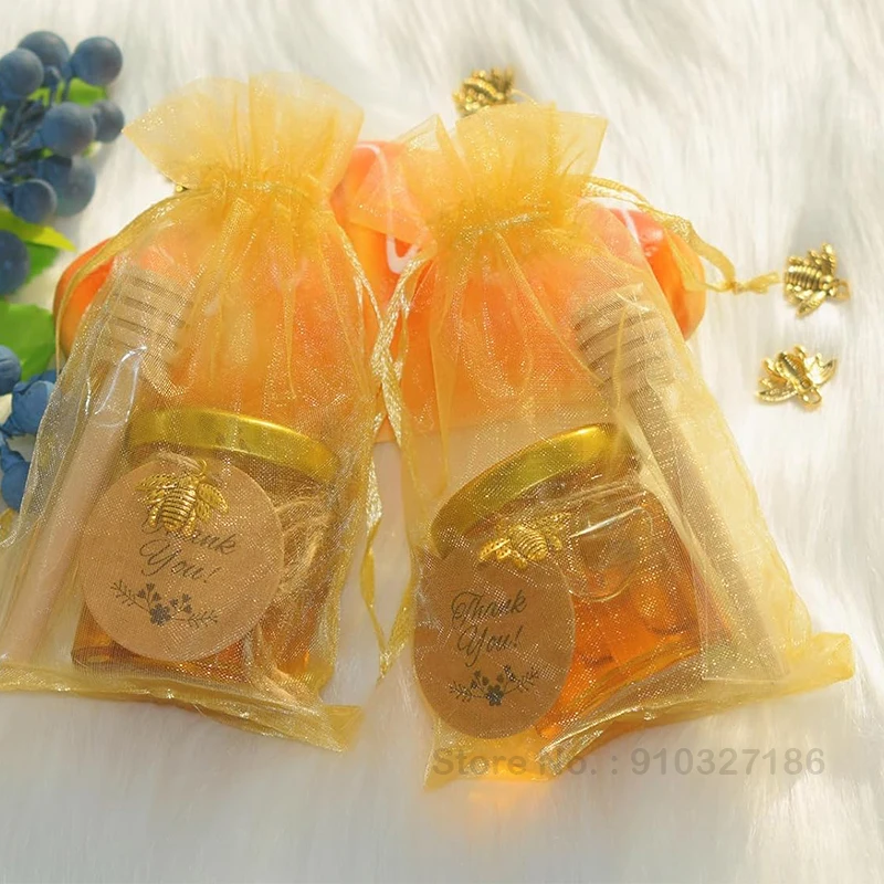 Food storage pots food storage container food storage can food storage box 10/20Pcs mini hexagonal glass honey pot set with golden lid