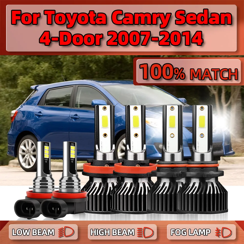 

60000LM Canbus LED Headlight Bulbs 360W Car Light 12V Auto Fog Lamp 6000K For Toyota Camry Sedan 4-Door 2007-2011 2012 2013 2014