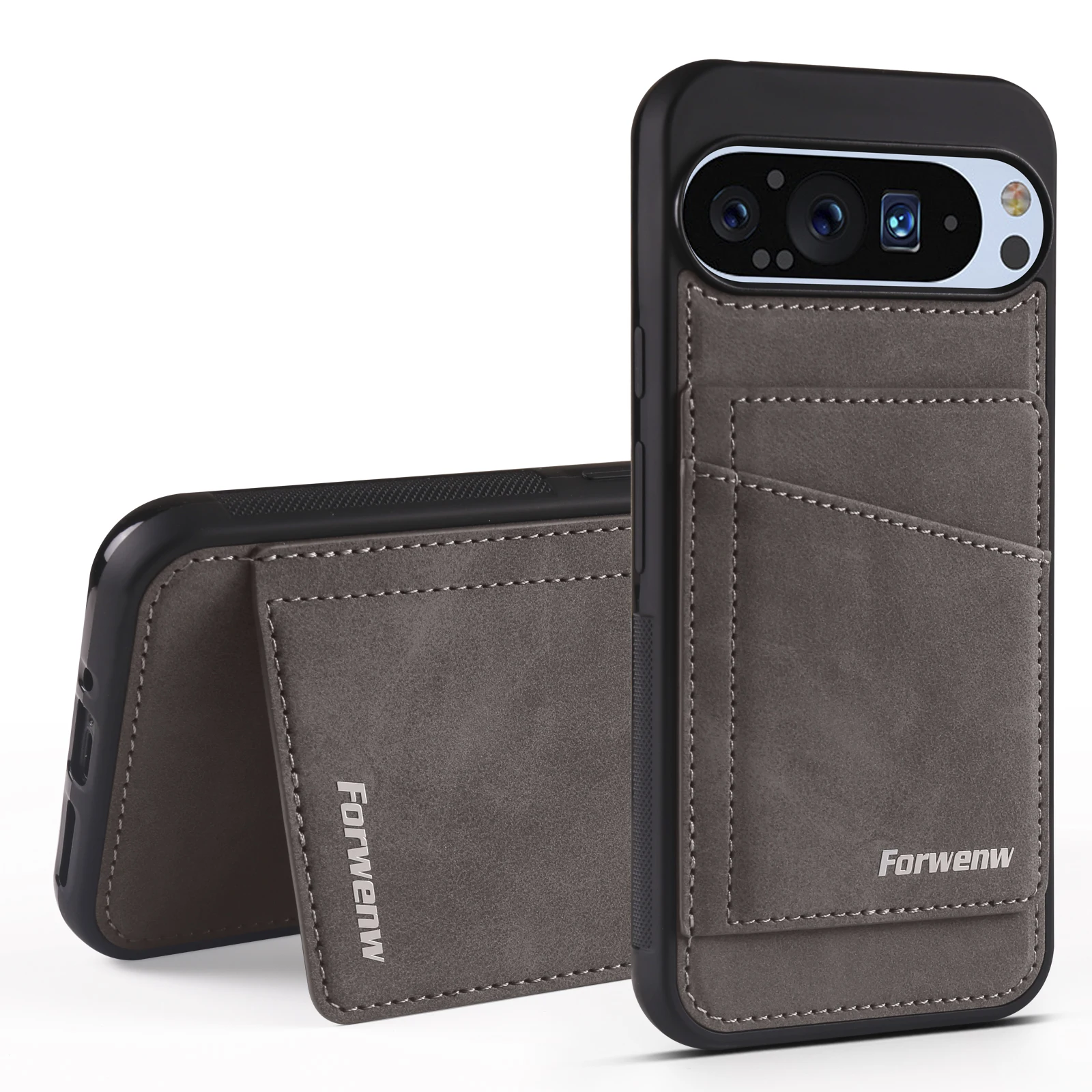 Elegant PU Leather Phone Case with Magnetic Card Slot and Holder